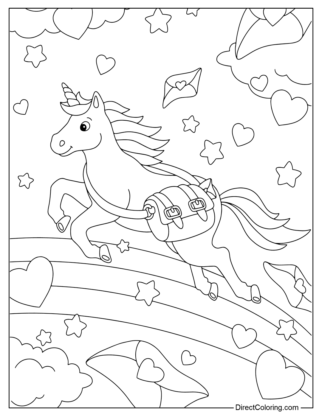 The Unicorn Postman Coloring Sheet